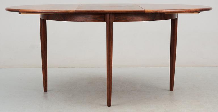 A Niels Ole Møller palisander dining table and nine chairs, J.L. Møller, Denmark 1950's-60's.