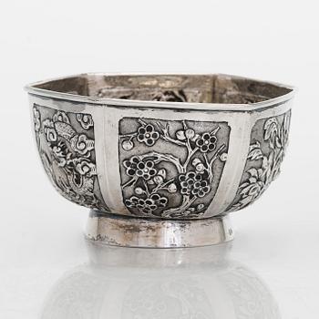 Gem Wo, skål, export silver, Kanton, 1850-75.