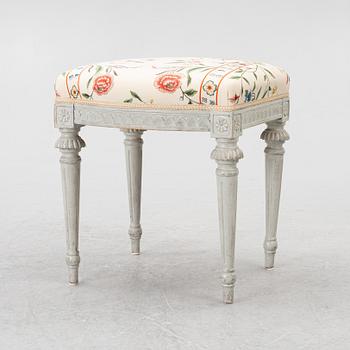 A Swedish late 18th century stools, Gustavian.