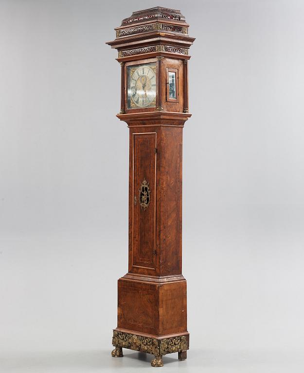 A Baroque late 17th century longcase clock by Johannes Fischer, probably Dutch.