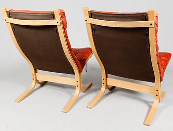 FÅTÖLJER, 2 st, "Siesta", Ingmar Relling, Westnofa, Norge.