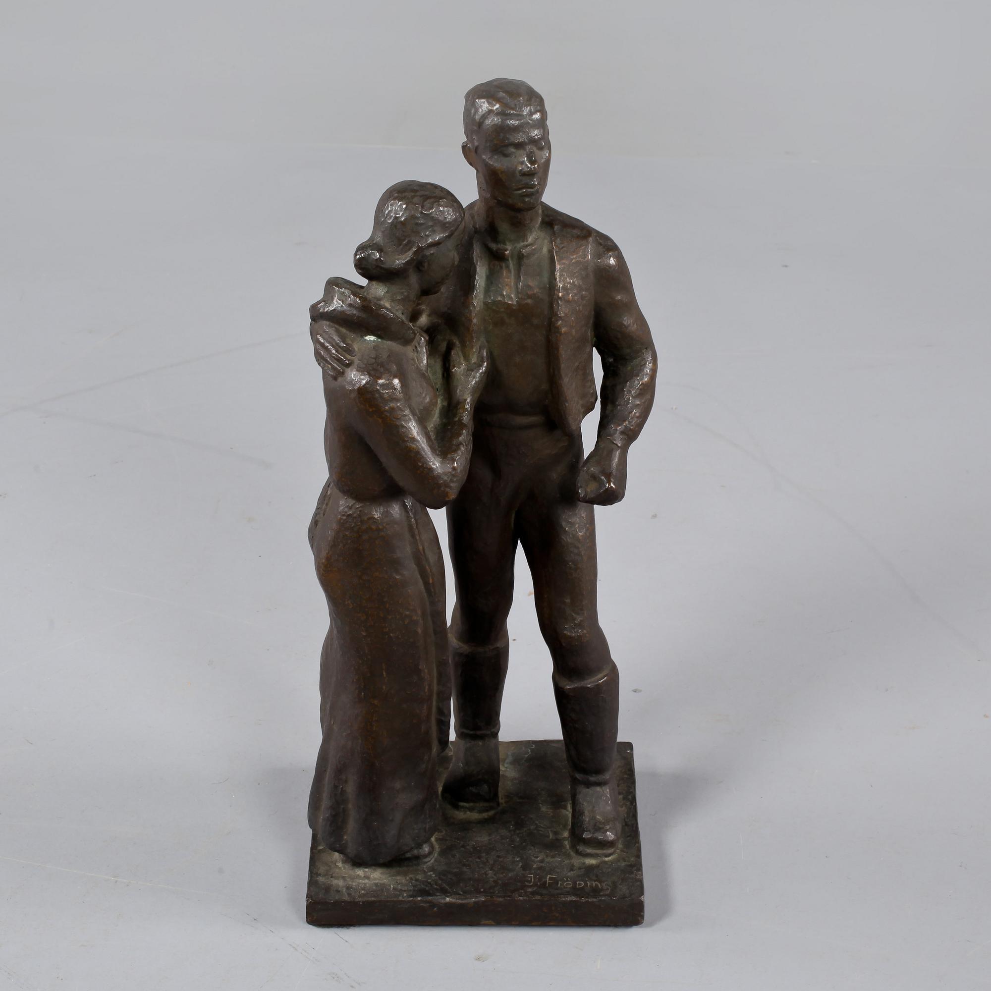 JONAS FRÖDING, skulptur, brons, signerad.
