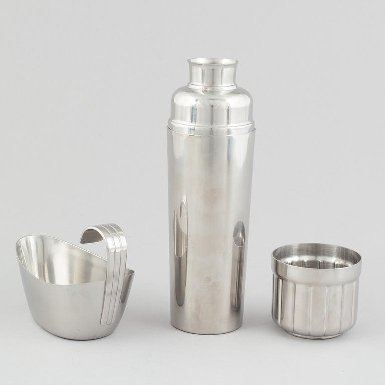 Folke Arström, besticksservis, 92 delar, samt bricka, såssnipa och shacker, rostfritt stål, "Thebe", Gense.