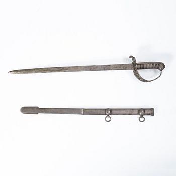 Edward H Stockwell, brevkniv i form av värja, silver, London 1873.