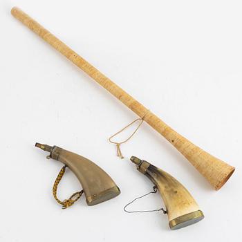 Three hunting accessories, 19th-20th Century.
