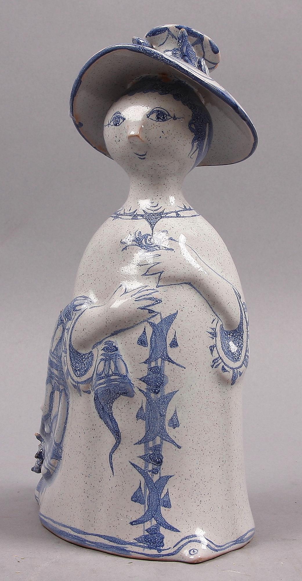 FIGURIN, keramik, Björn Wiinblad, Danmark. Sign o dat -63.
