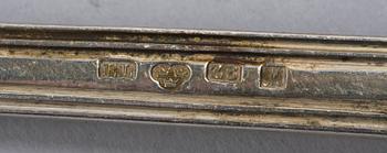 PARTI BESTICK, 5 st, silver, bla Eric Gustaf Stenquist, Enköping 1858.