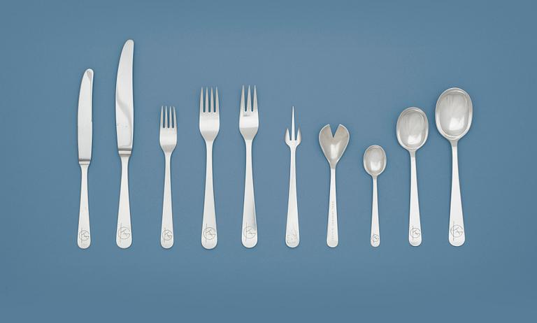 A Wiwen Nilsson 78 pcs set of flatware, Lund 1939-61.