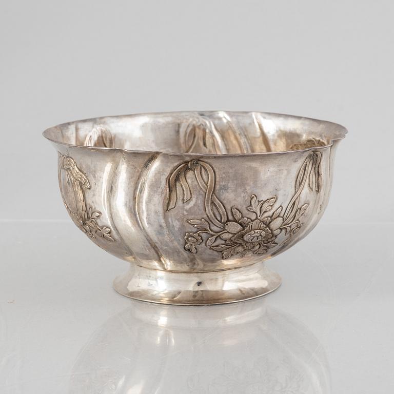 Skål, silver, oidentifierad stämpel, möjligen Danmark, rokoko, 1700-tal.