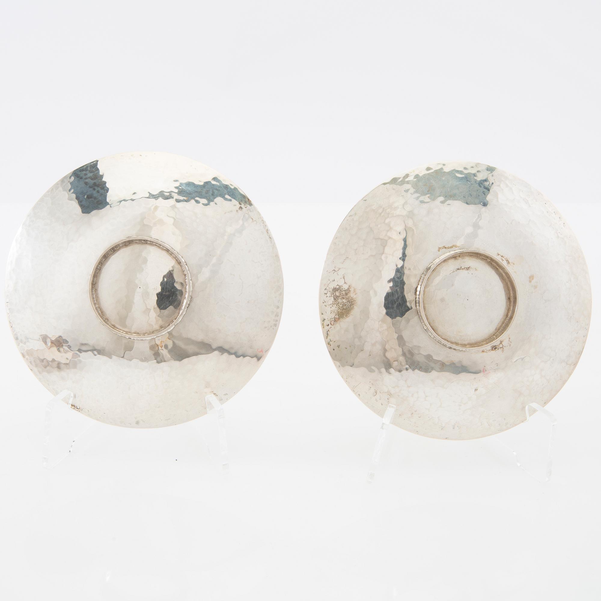 Bowls/dishes 4 pcs silver Håbe Gothenburg 1930s.