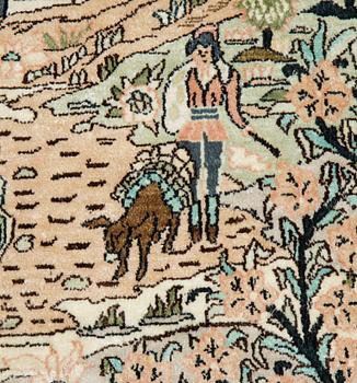 A carpet, oriental silk, ca 177 x 123 cm.