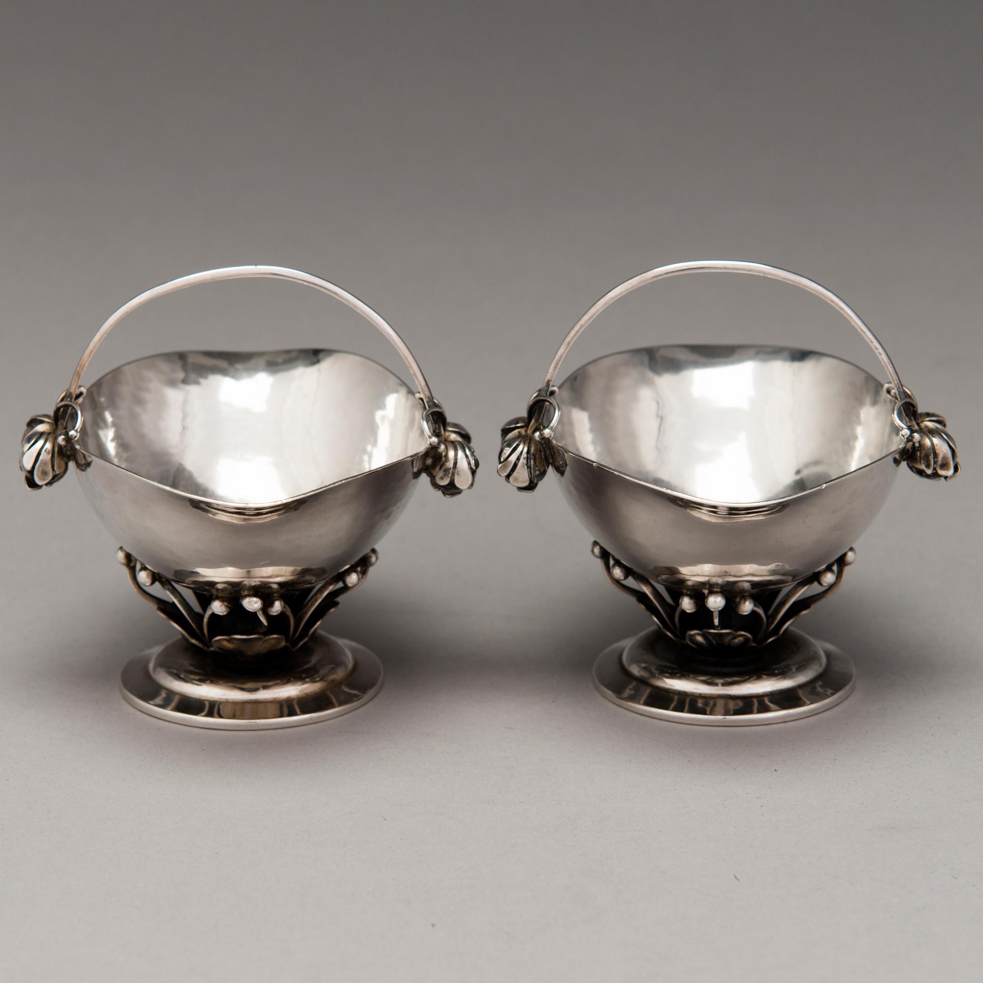 GEORG JENSEN, MALJAPARI, hopeaa, Kööpenhamina, Tanska 1920.