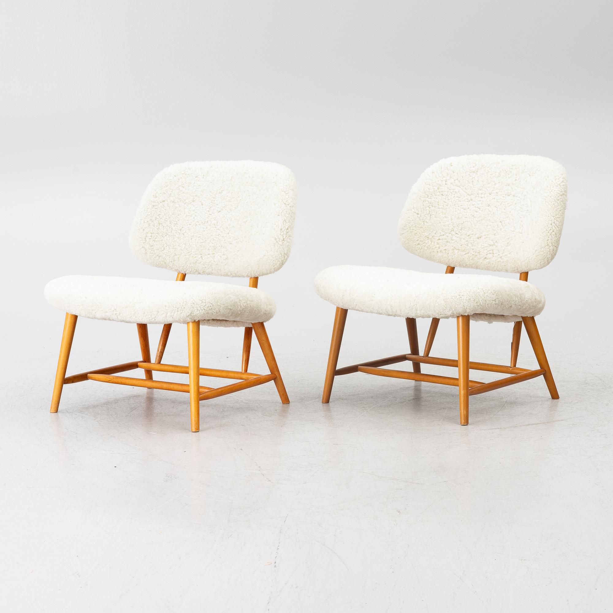 Alf Svensson, Armchairs, a pair, “TeVe”, Bra Bohag, Studio Ljungs Industrier AB, Malmö, 1950s.