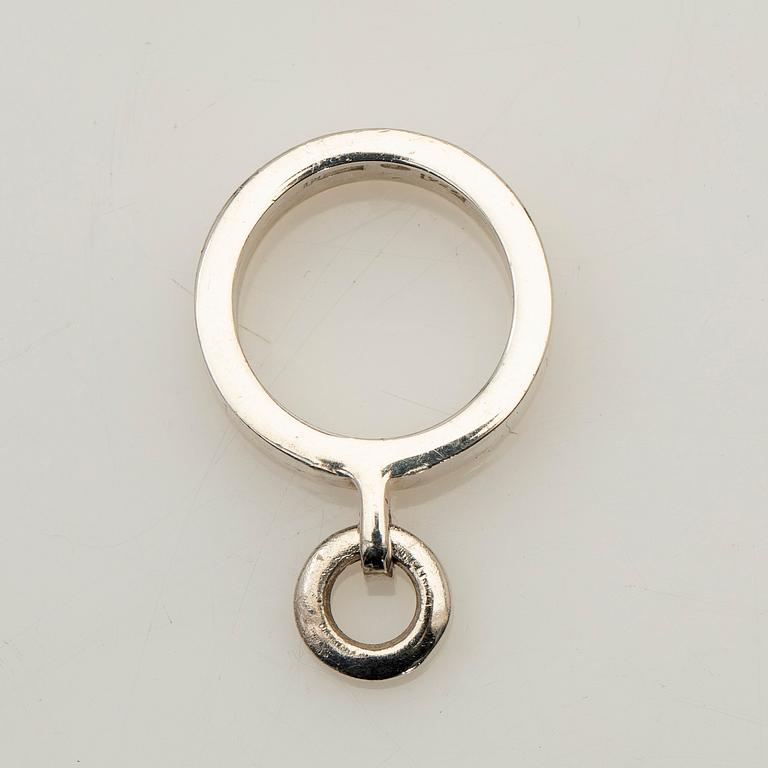 Efva Attling, halsband, ring, ett par örhängen, "Ring Chain", sterling silver.