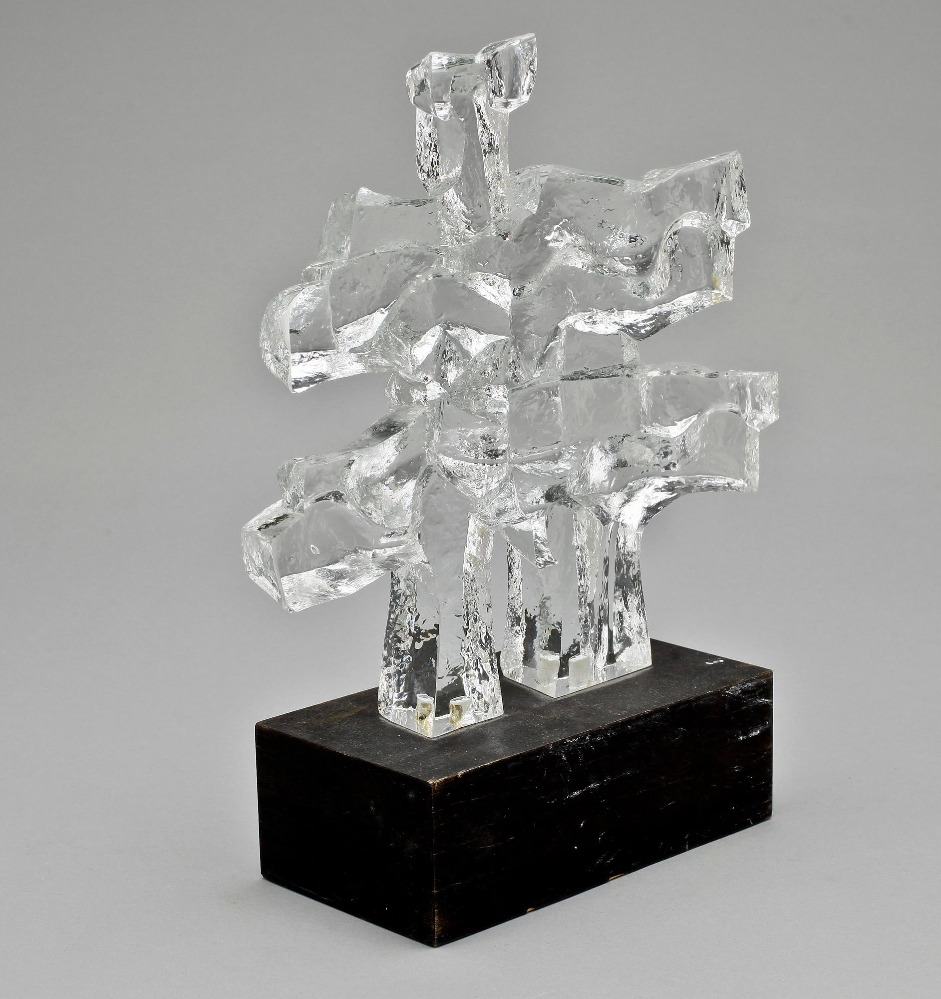 LARS HELLSTEN, möjligen,  "Våglek", glas, Orrefors, 1978.