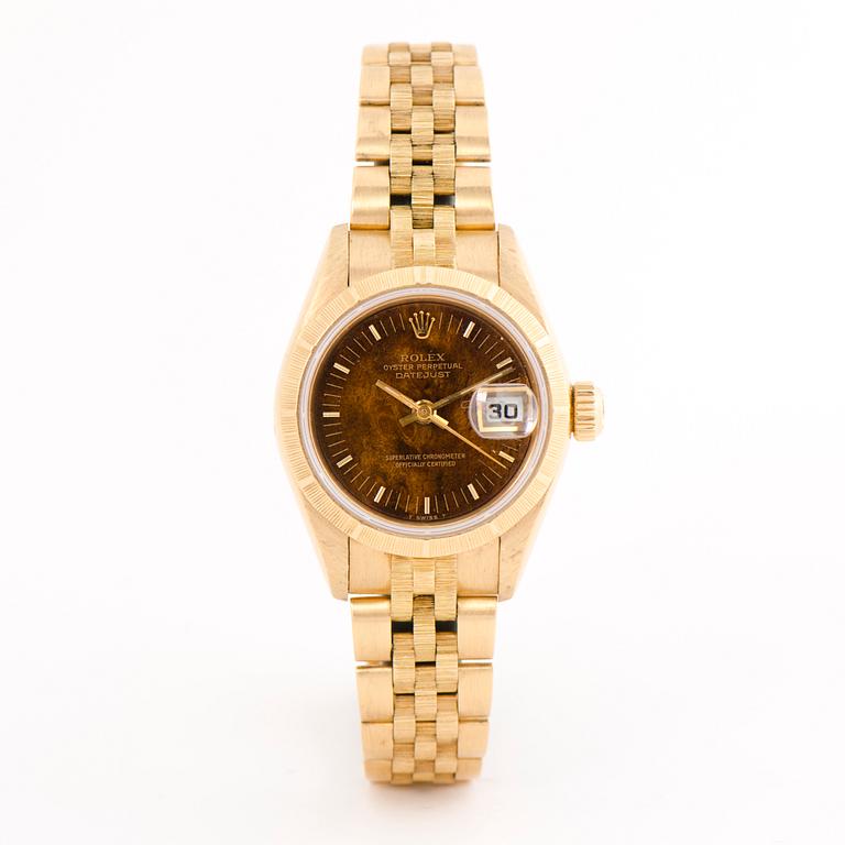 ROLEX, Datejust, 'Wood dial', wristwatch, 26 mm.