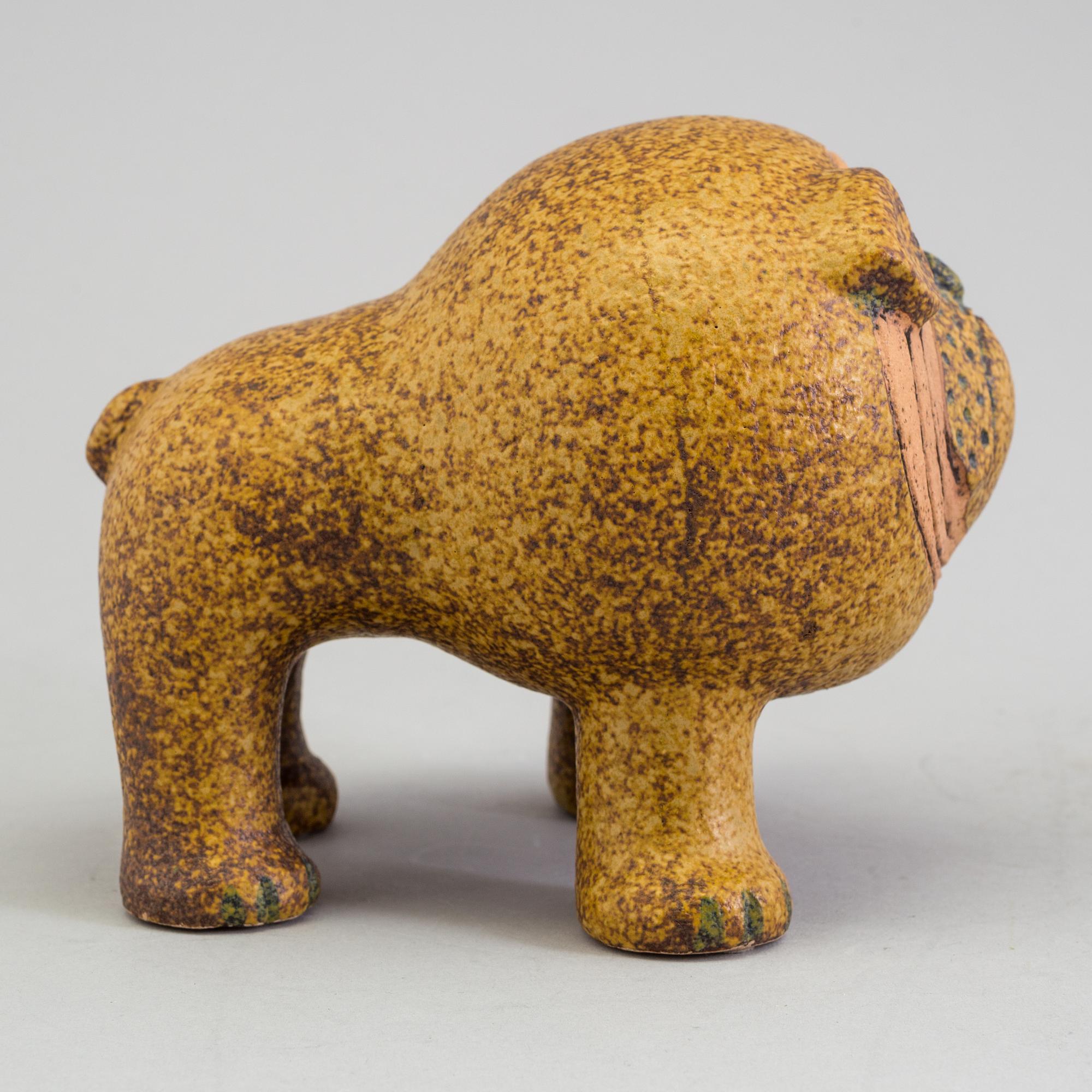 LISA LARSON, a bulldog stoneware figurine, Gustavsberg