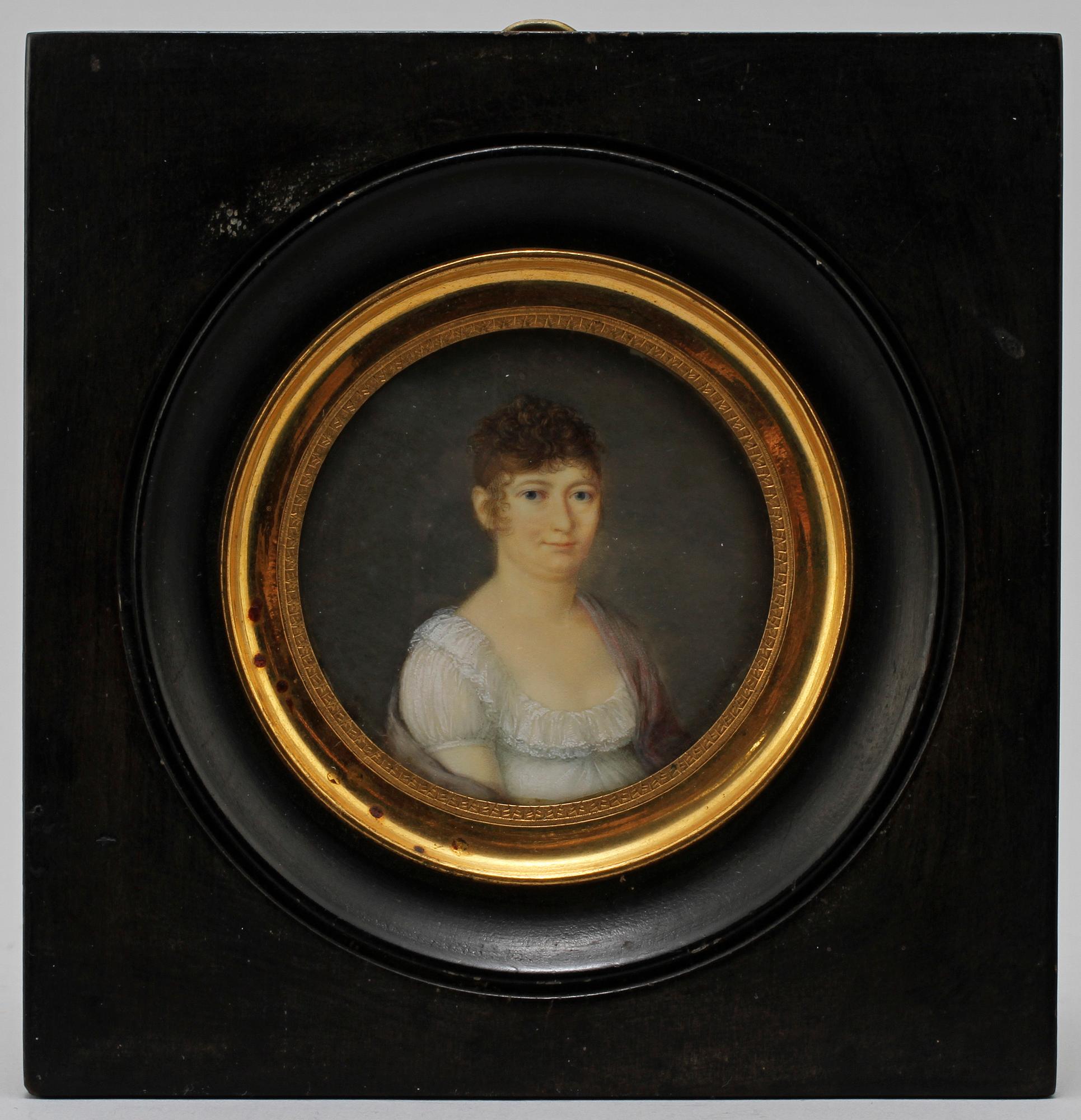 MINIATYRPORTRÄTT, okänd konstnär, gouache, bär sign, 1800-talets första hälft.