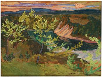 421. Helmer Osslund, "Nipor i kvällssol" (Sunset over sandy river banks).