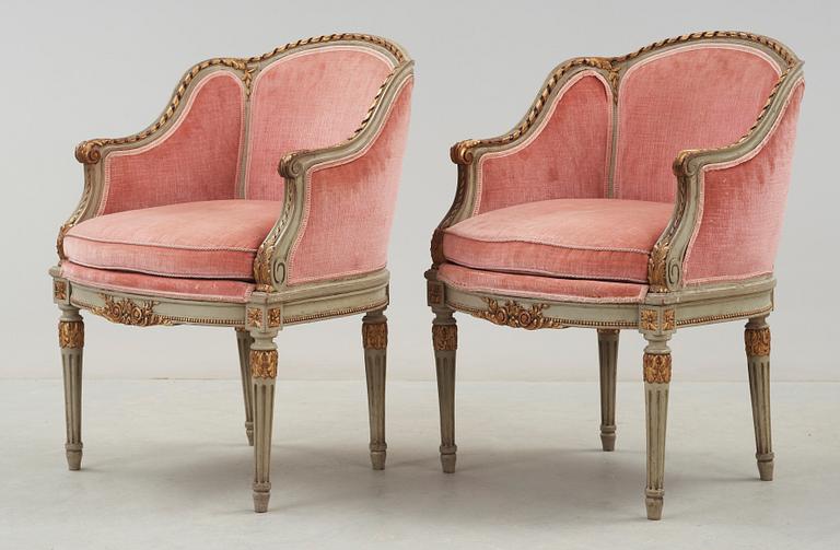 BERGERER, ett par, Louis XVI-stil, 1900-tal-talets första hälft.