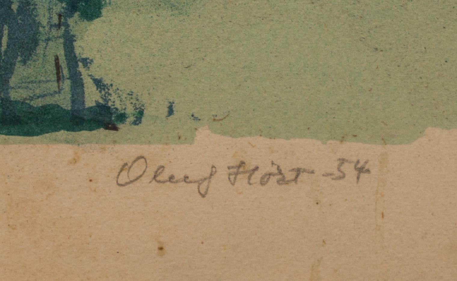 OLUF HOST, färglitografi, signerad numrerad och daterad -54, 198/260.