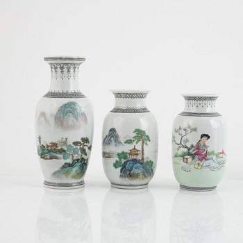 Eleven porcelain vases, China, second half of the 20th century.