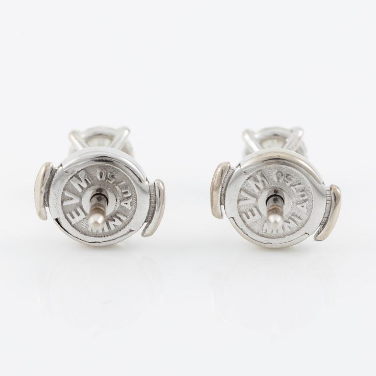 Earrings, 18K white gold with brilliant-cut diamonds.
