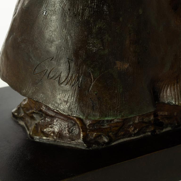 Gudmar Olovson, skulptur. Signerad. Numrerad. Gjutarstämpel. Brons, total höjd 45,5 cm, längd 26 cm.