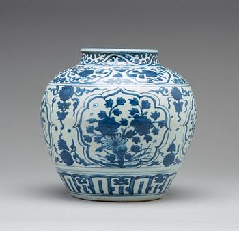 A blue and white jar, Ming dynasty (1368-1644).