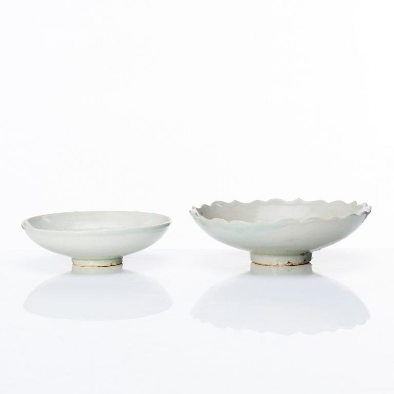 Two qingbai dishes, Song dynasty (960-1279).