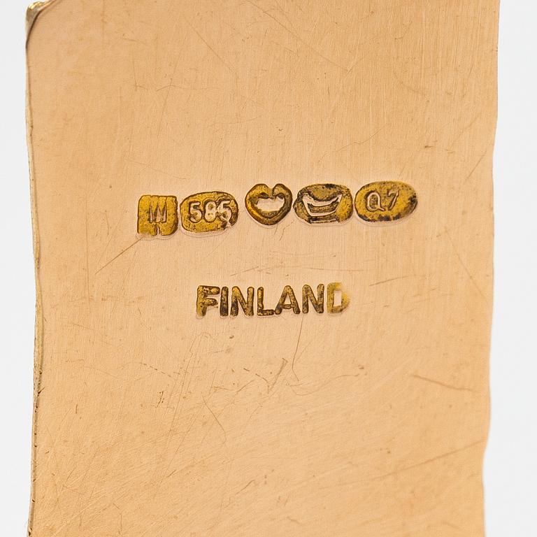 Björn Weckström, "Golden tree", a 14K gold pendant  with mossagates. Lapponia 1969.