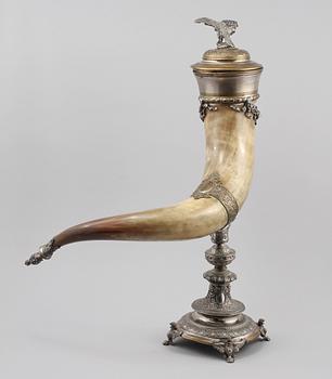 DRYCKESHORN, horn och metall, 1800-talets slut.