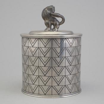 A Svenskt Tenn pewter lidded jar Stockholm 1927.