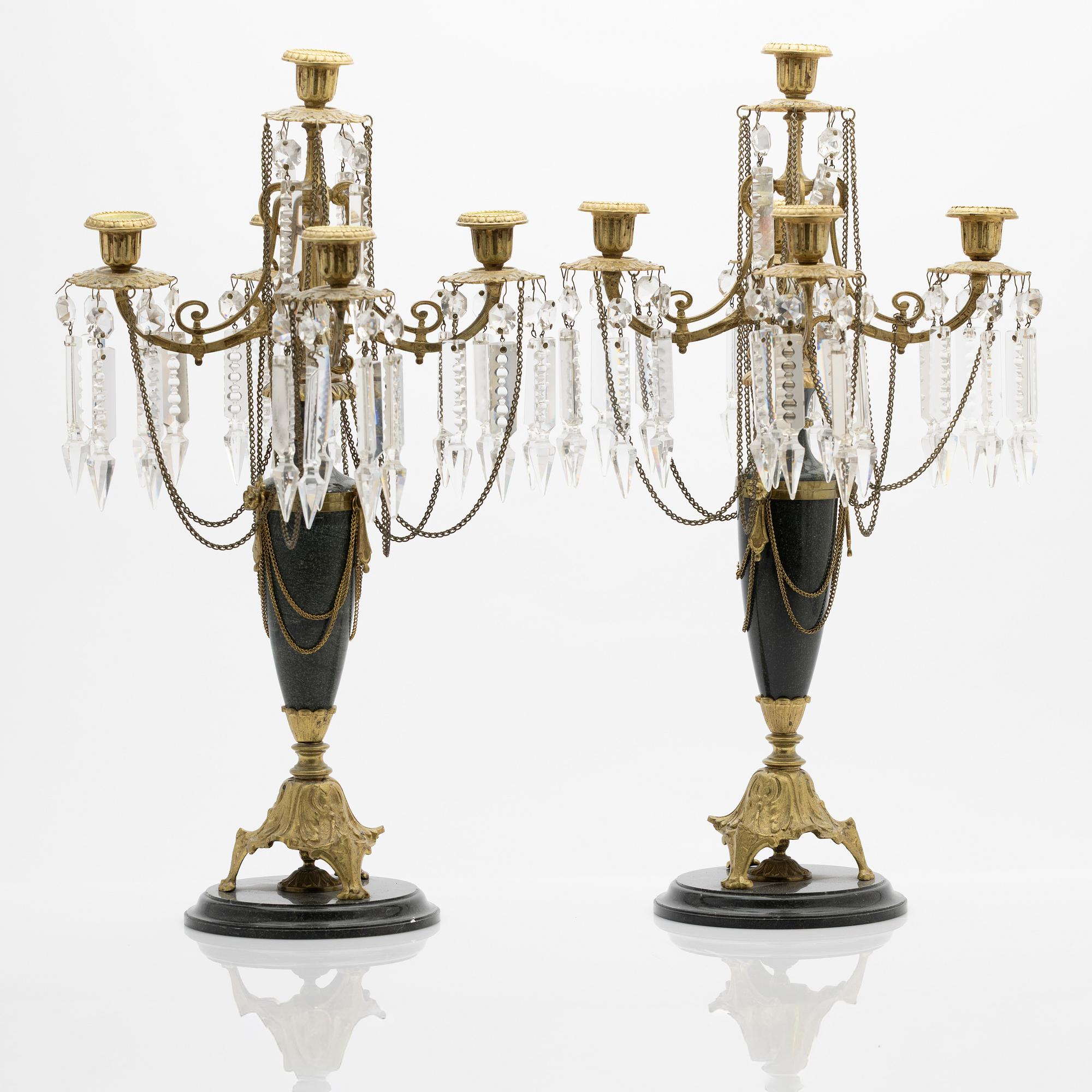 Candelabra, a pair, Osarian, late 19th century.