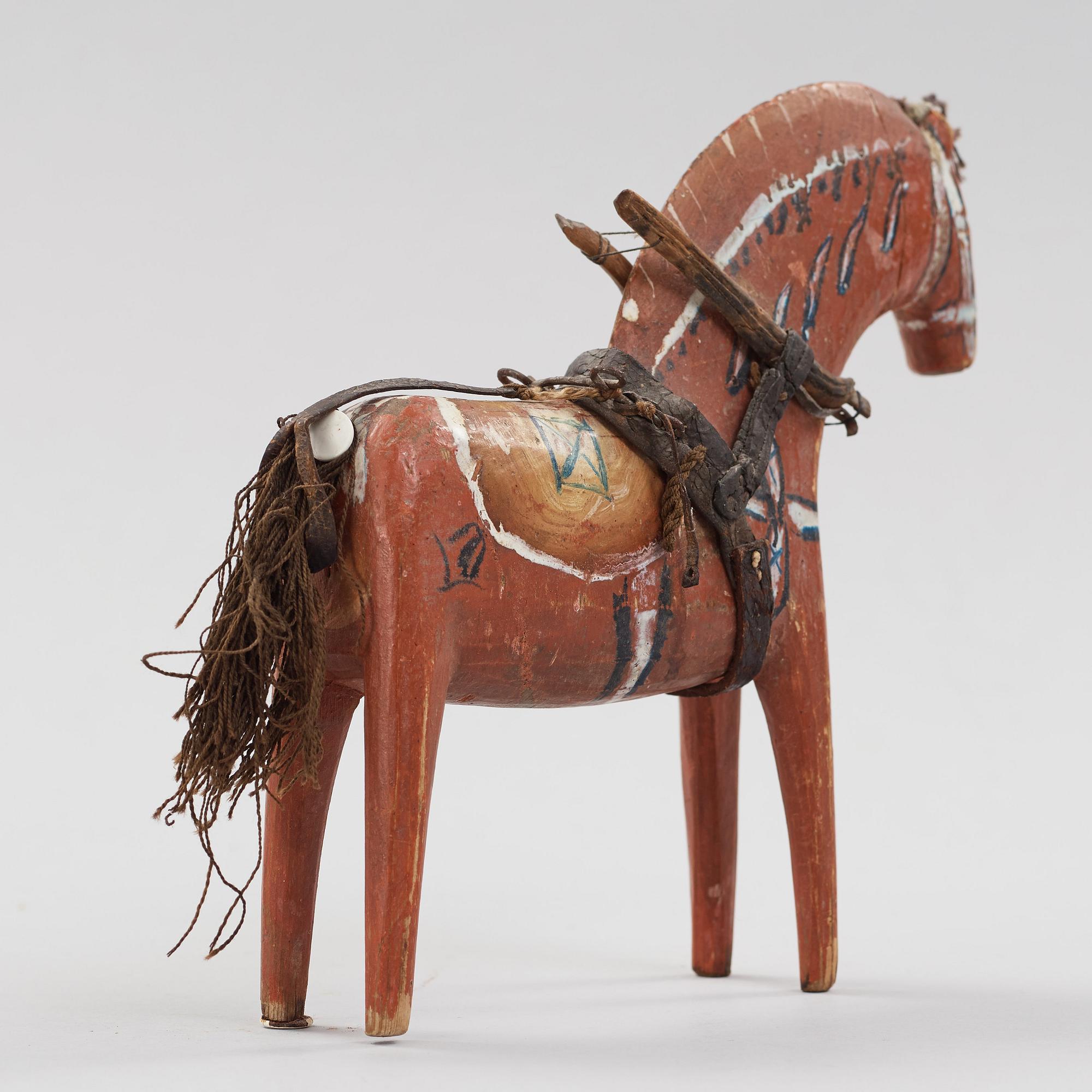 A painted swedish Dala horse Älvkarhed, Alfta, Hälsingland, 19th century.