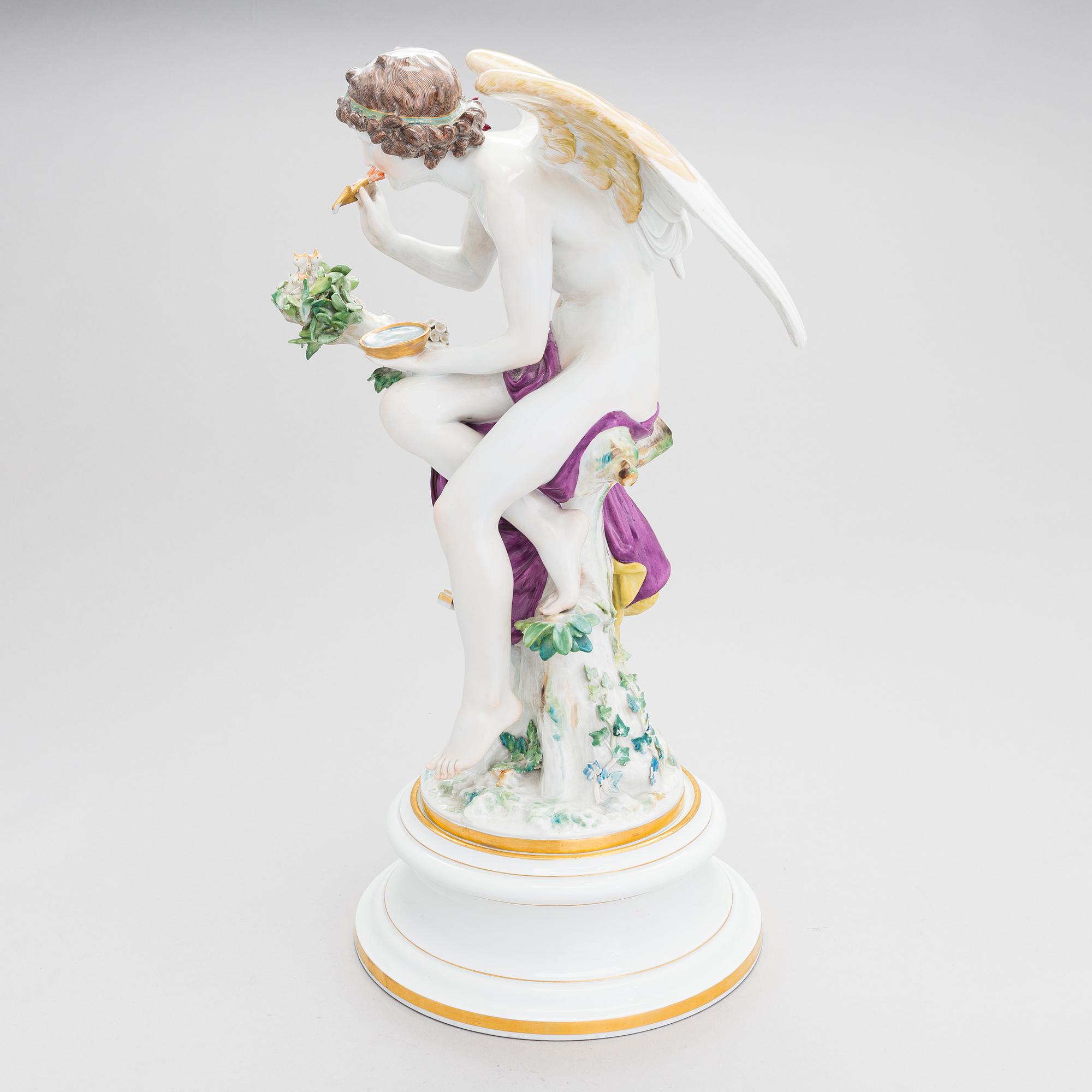 A Meissen Cupid porcelaine figure, 20th century.