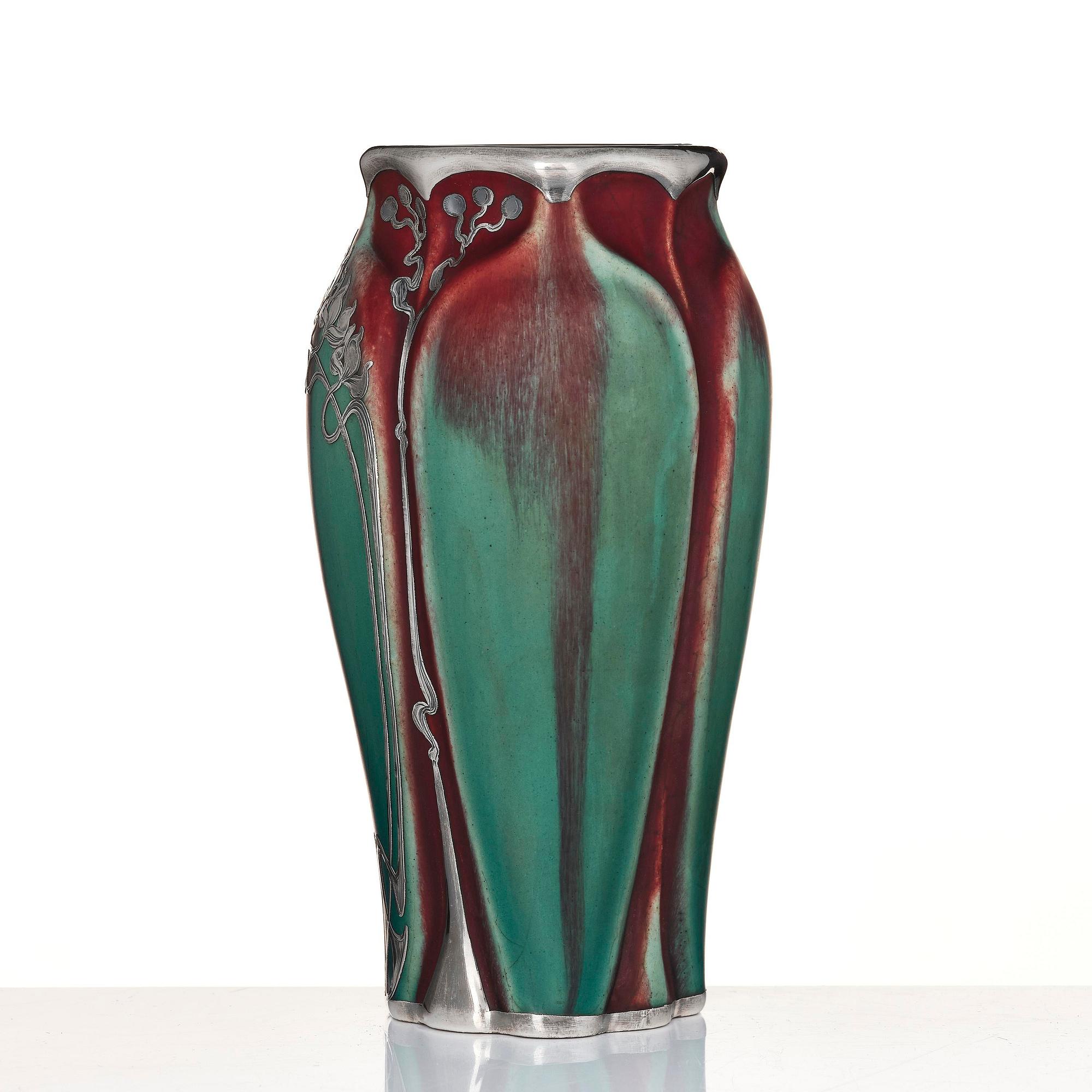 Eugene Baudin, an Art Nouveau glazed ceramic vase, France.