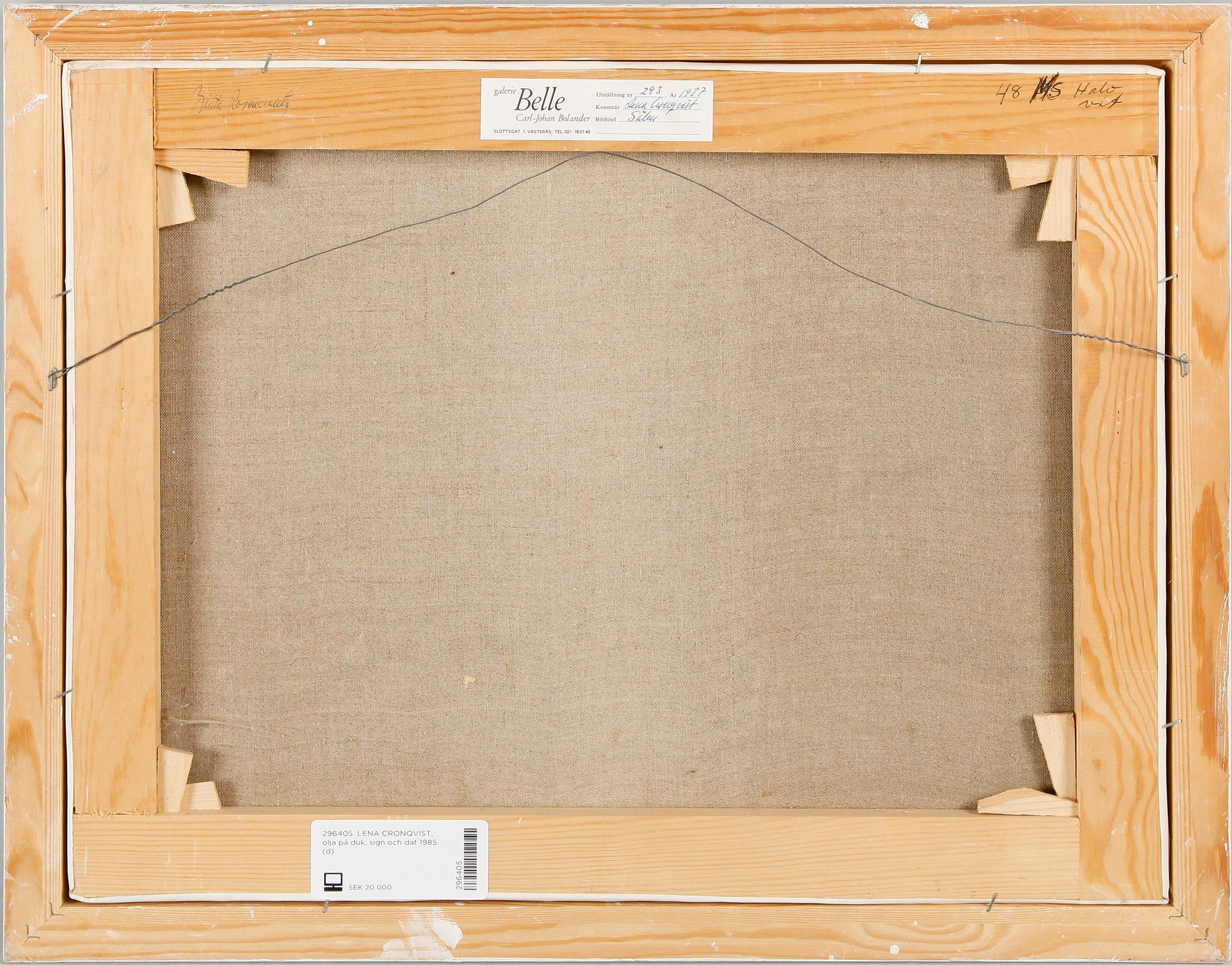 LENA CRONQVIST, olja på duk, sign och dat 1985.