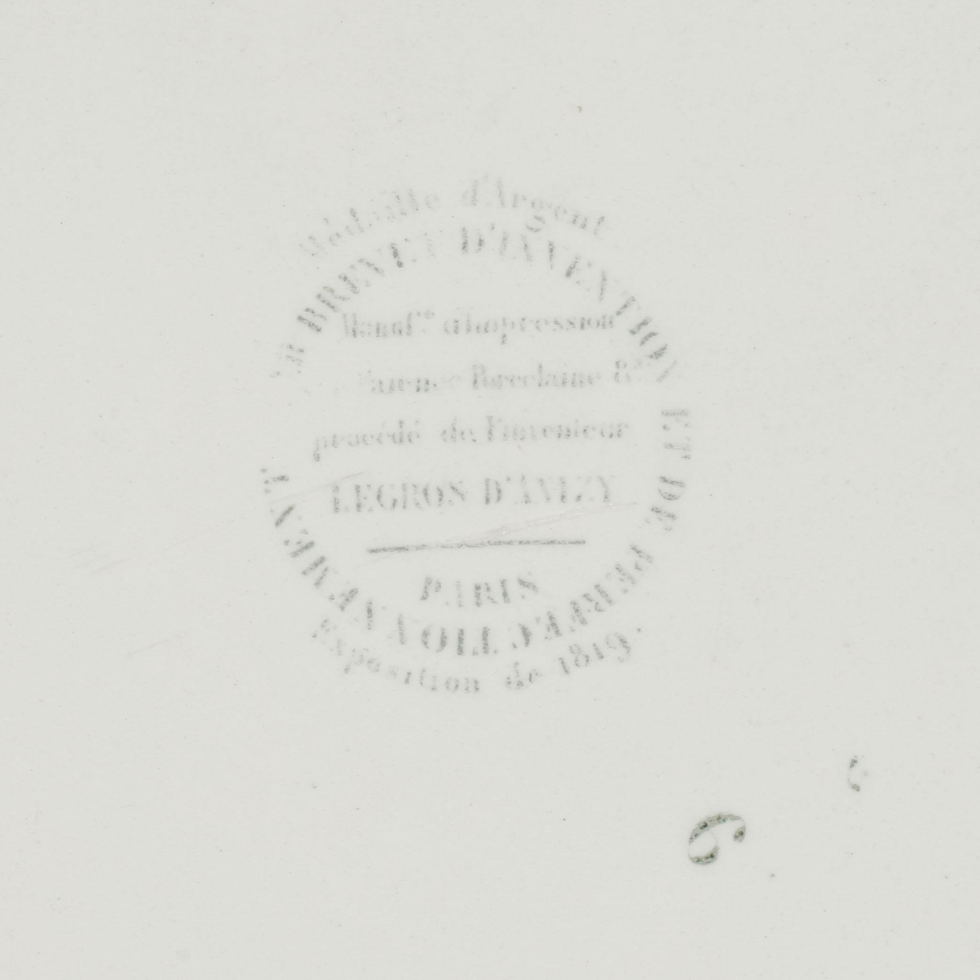 TALLRIKAR, 9 st, flintgods, Frankrike 1820-30-tal.