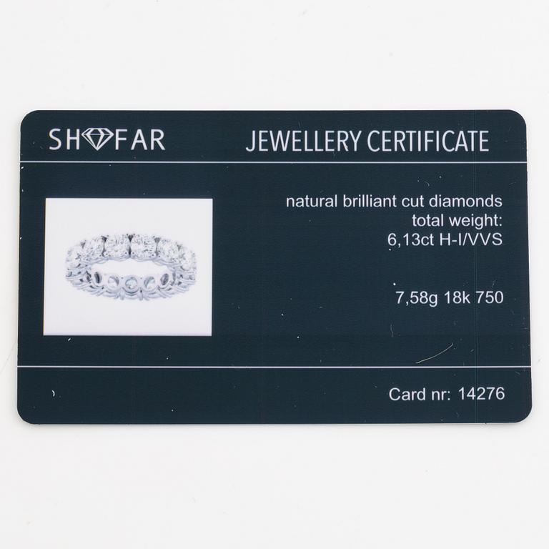 Ring full eternity 18K white gold with brilliant-cut diamonds.