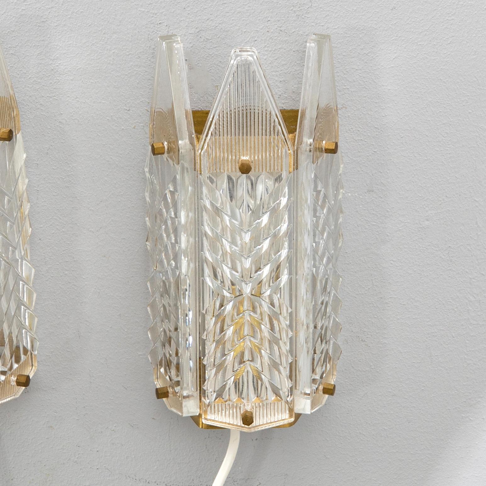 Wall lamps, a pair, second half of the 20th century.