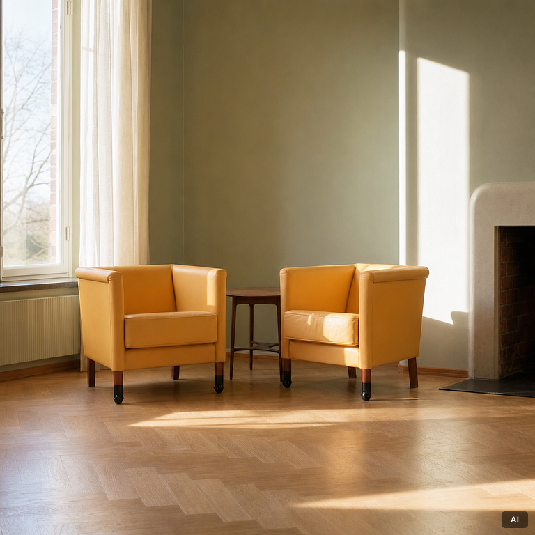 Armchairs, a pair, JOC, late 20th century.