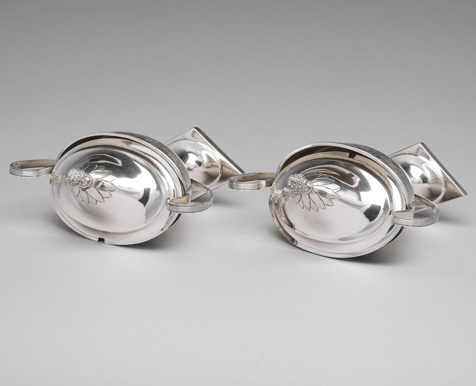 A pair of Baltic sugar-bowls and spoons, mark of Johann Gottfried Möring, Reval (1790-1818 (1820)).
