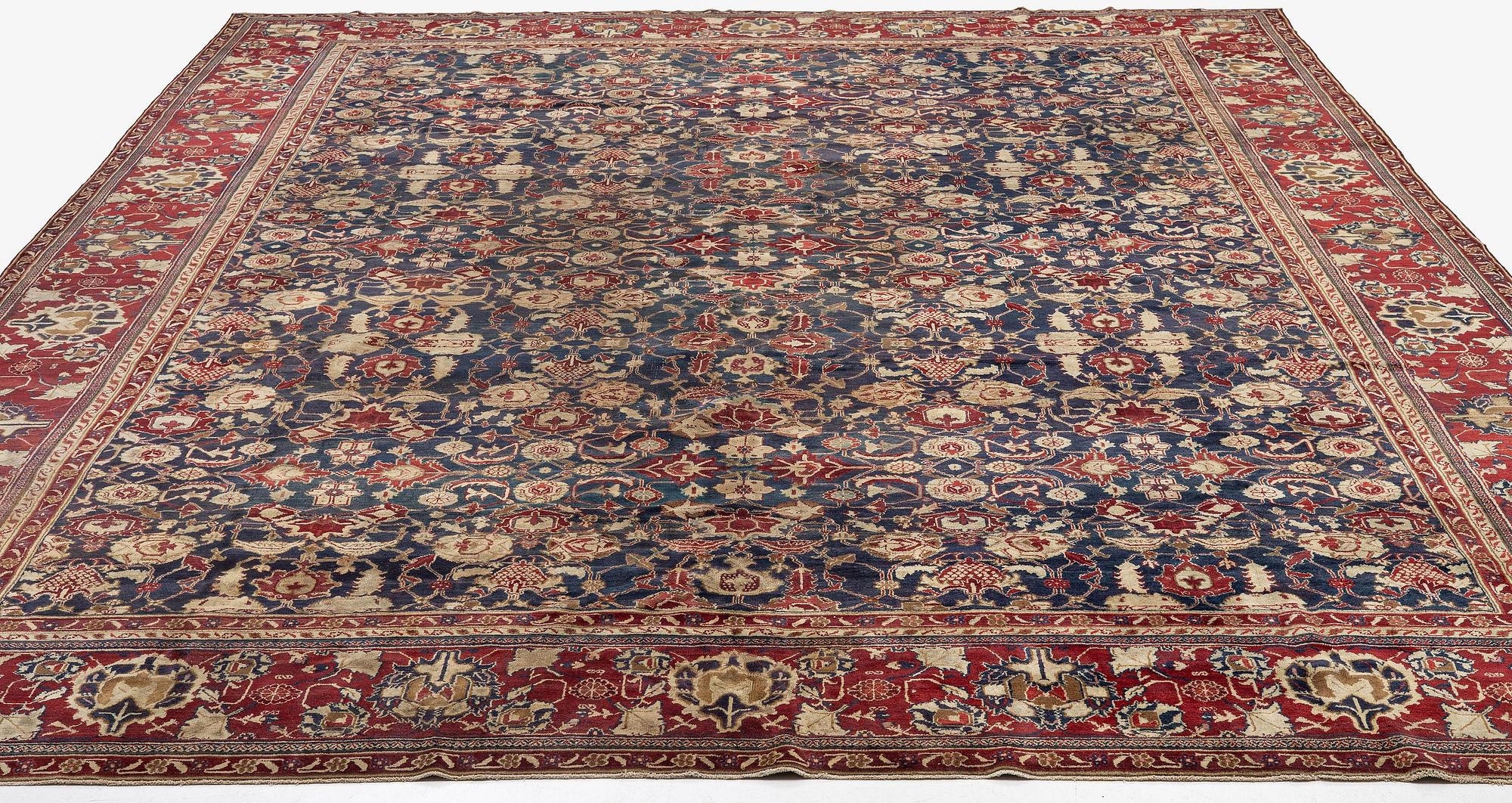 Matta, antik Agra, norra Indien, ca 525 x 400 cm.