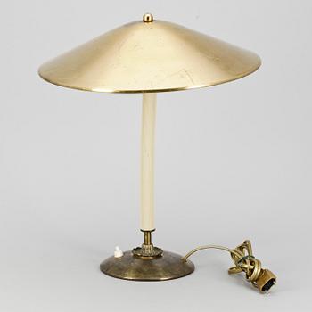 BORDSLAMPA, mässing, 1940-tal.