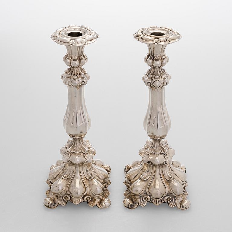 A pair of candelsticks, Finnish import mark by Hugo Grün, Helsinki 1928.
