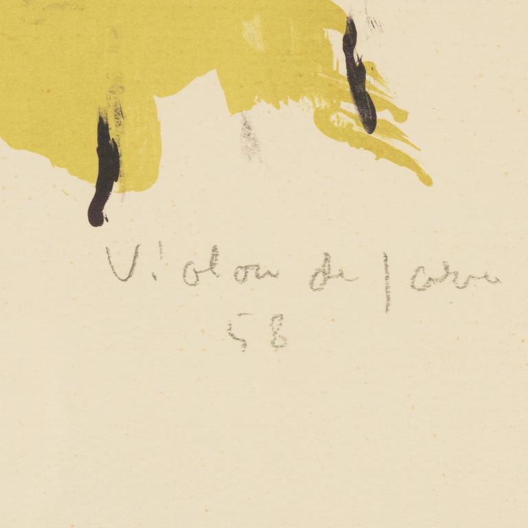 Asger Jorn, färglitografi, daterad 58 och numrerad 18/35 med blyerts.