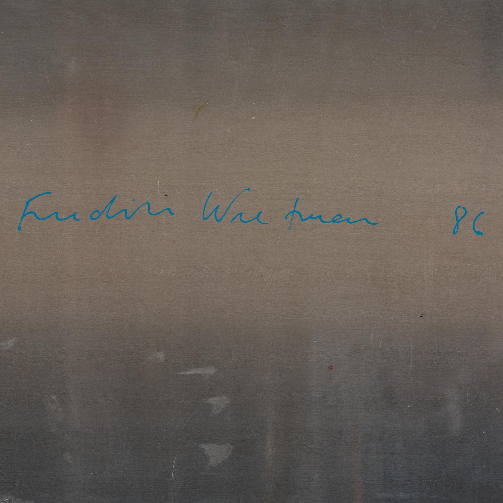 Fredrik Wretman, polyptyk 4 delar, olja på plåt, signerade och daterade -86 a tergo.