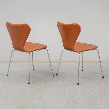 ARNE JACOBSEN, stolar 6 st, "Sjuan", Fritz Hansen, Danmark.