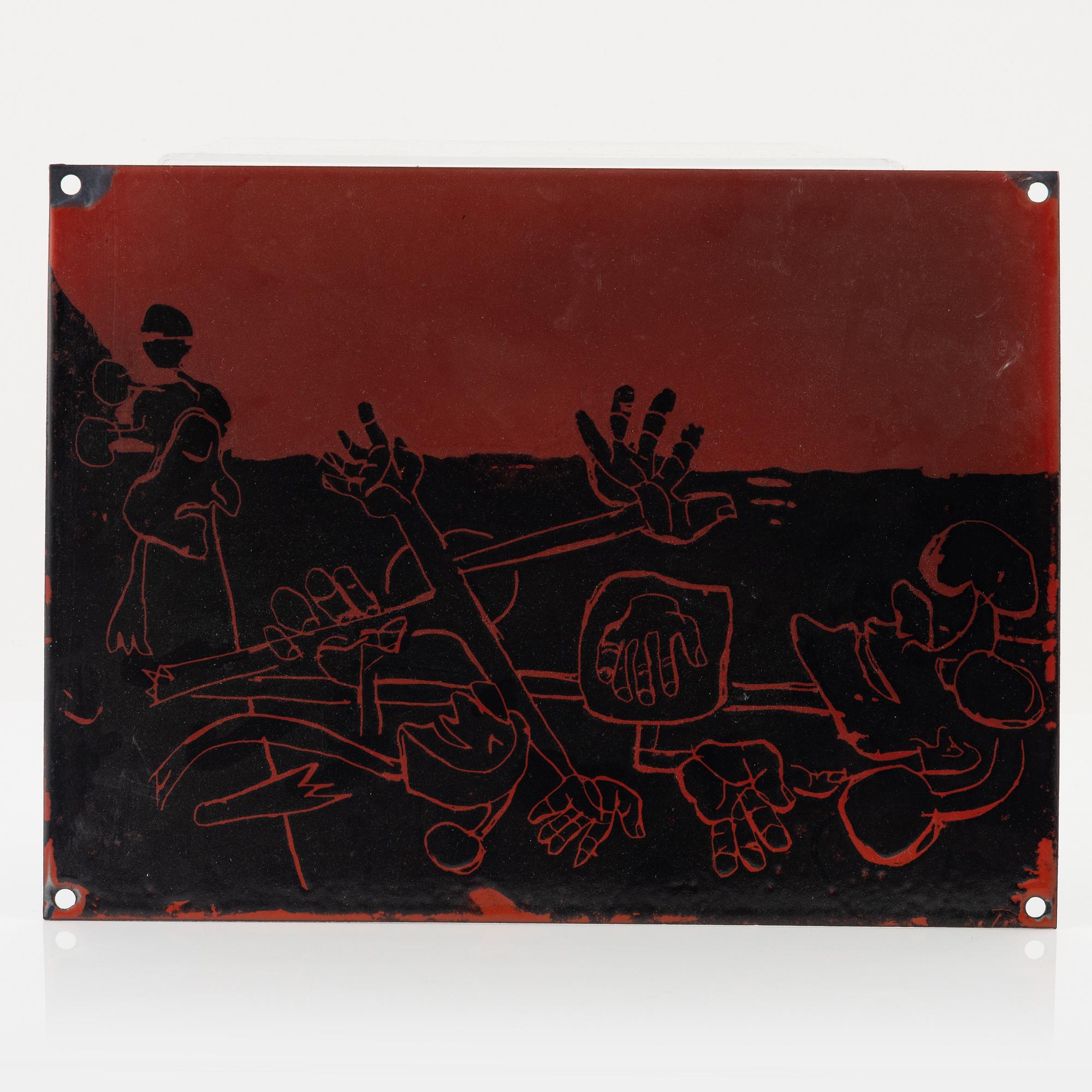 Bror Marklund, enamel on metal.